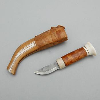 SAMEKNIV, renhorn samt björk, Sune Enocksson signerad.