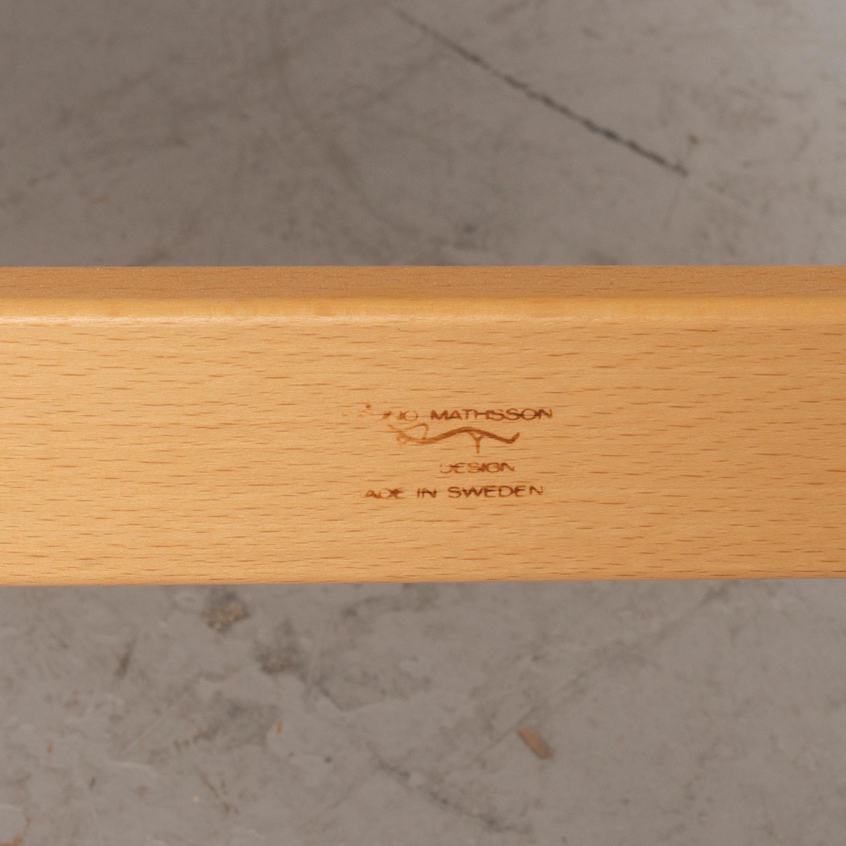 Bruno Mathsson, an armchair with footstool, 'Miranda', Bruno Mathsson International, Värnamo 1998.