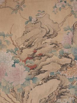 Jiang Tingxi (1669-1732), efter. Rullmålning/tapet, tusch och färg på papper. Qingdynastin.