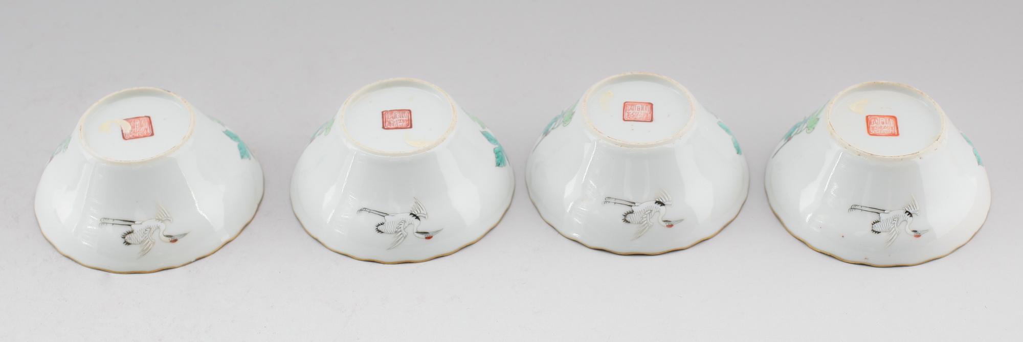 SKÅLAR, 4 st, porslin, Kina, 1800-/1900-tal.