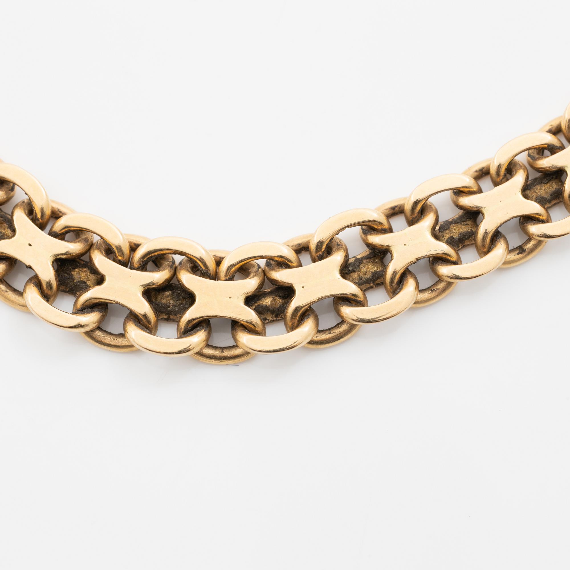Collier, 18K guld, doserad x-länk.