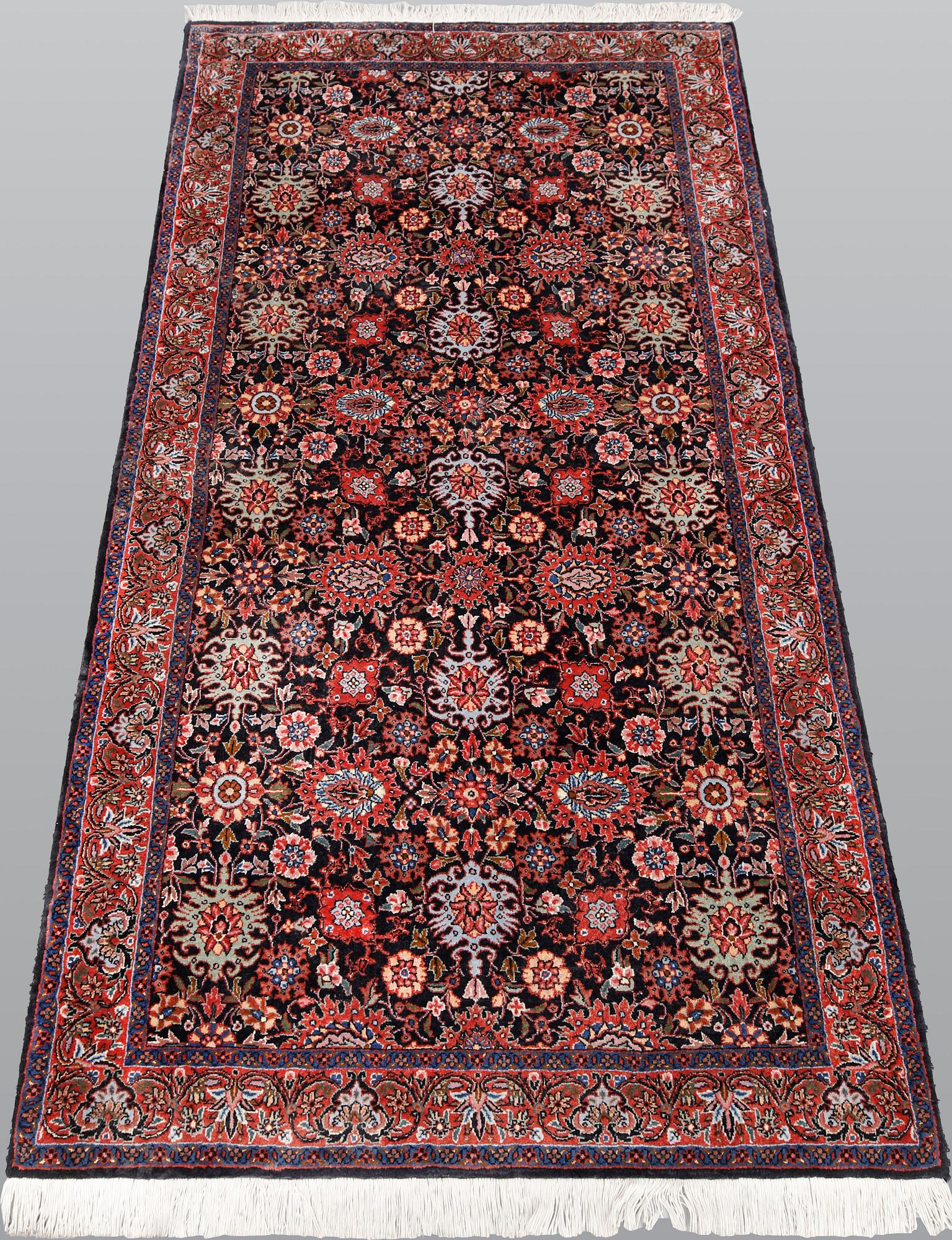 A part silk Bidjar, so called Takab, ca 195 x 104 cm.