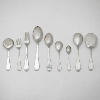 A Danish silver cutlery, model 'Christiansborg', early 20th century (40 pieces).
