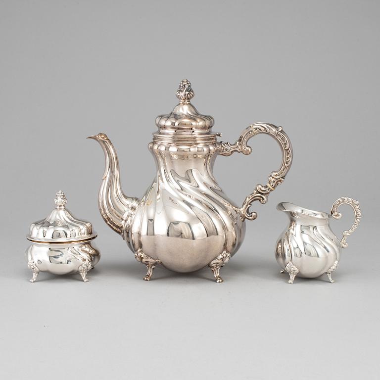 A German 20th century parcel-gilt silver coffee-set.