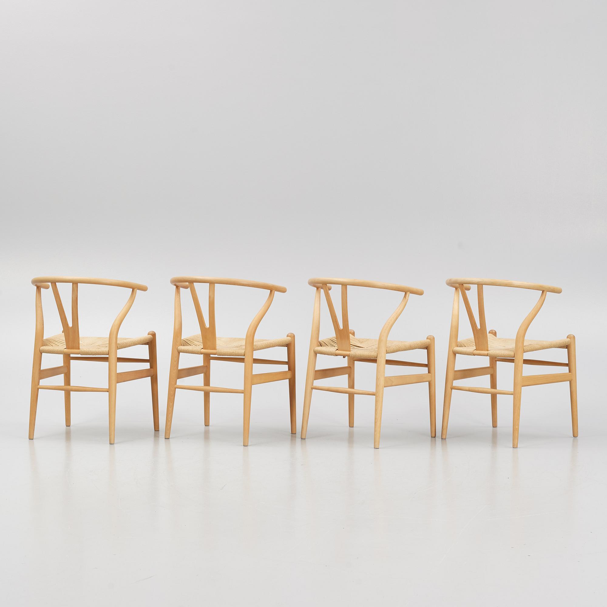 Hans J. Wegner, stolar, 4 st, "CH24", Carl Hansen & Son, Danmark, 2000-tal.