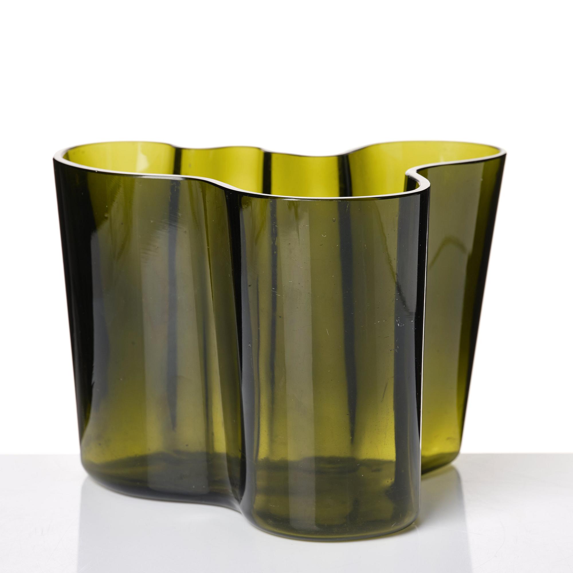 Alvar Aalto, a "Savoy/3030" dark green glass vase, Iittala Glassworks, Finland ca.