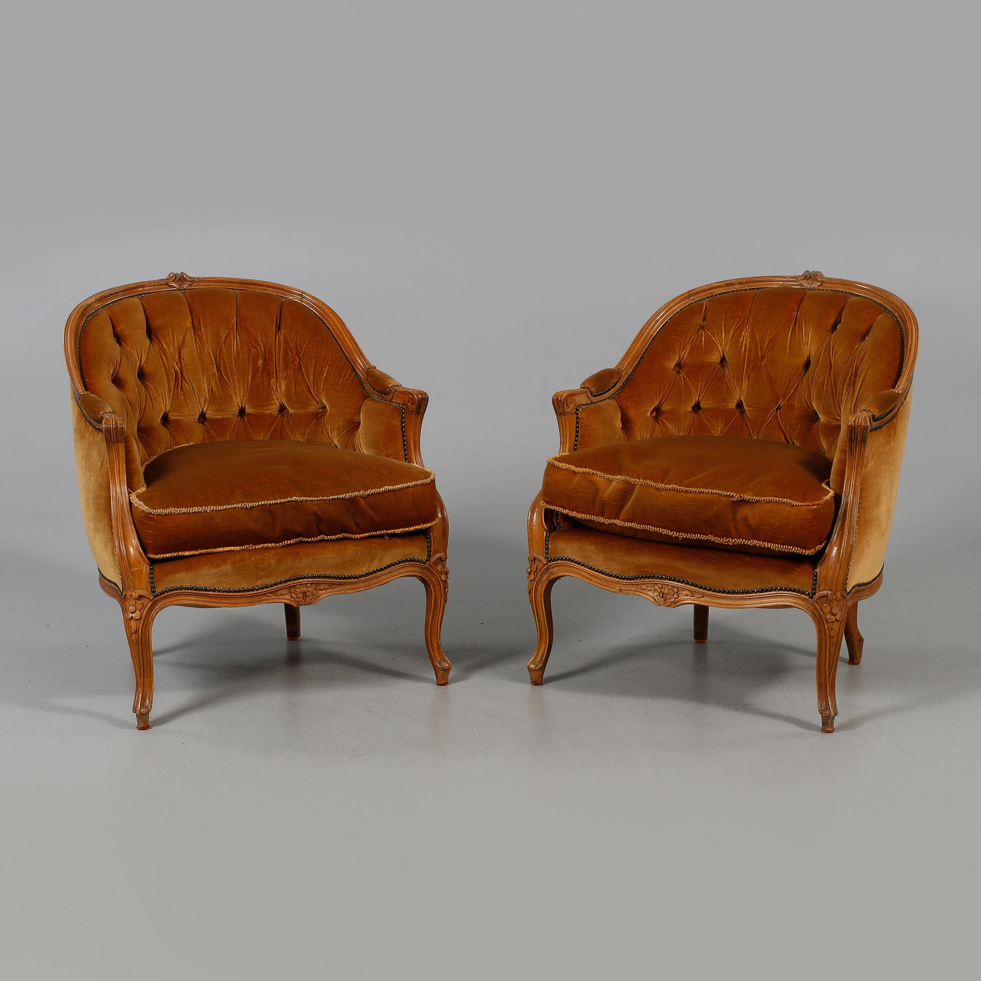 BERGÈRER, ett par, rokokostil, 1900-tal.