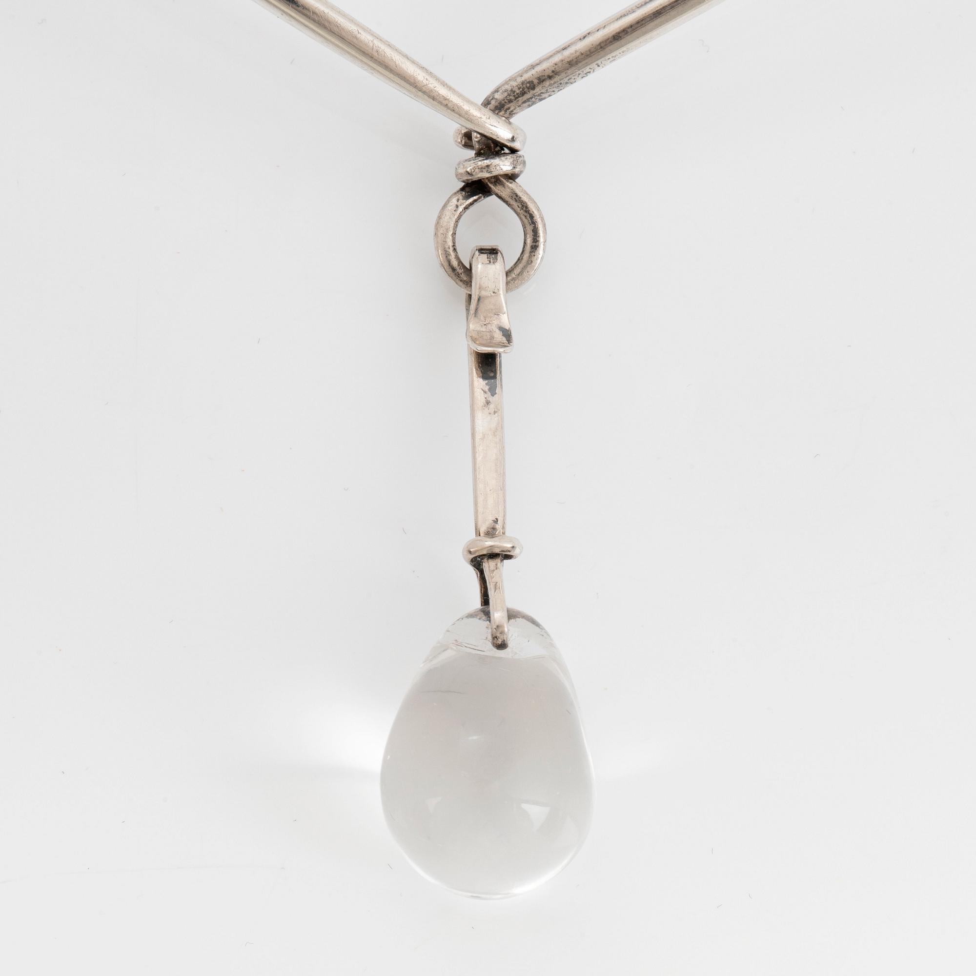 Vivianna Torun Bülow-Hübe, a silver necklace with pendant, executed in her own workshop, Stockholm 1964.