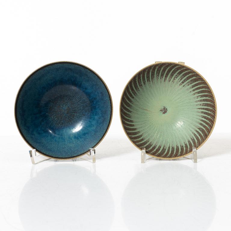 Stig Lindberg, two stoneware bowls, Gustavsberg Studio 1963-64.