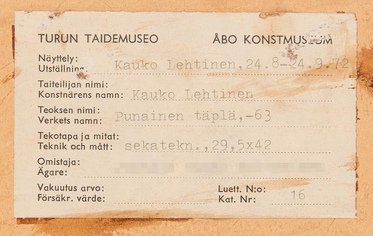 Kauko Lehtinen, "Punainen täplä (Red Spot).