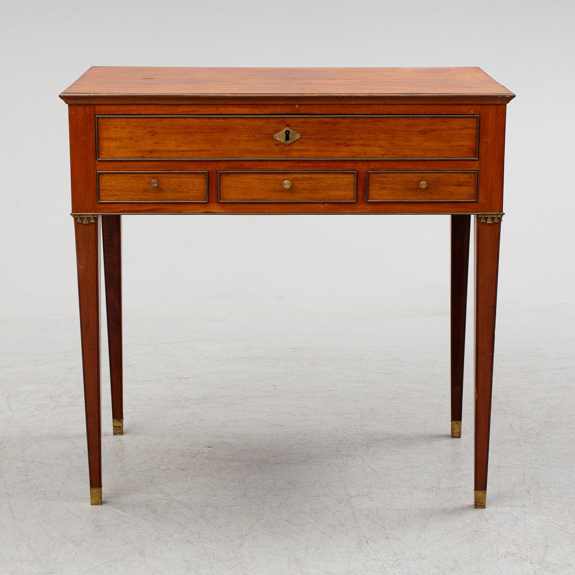 A Swedish late gustavian sewing table, late 18th century.