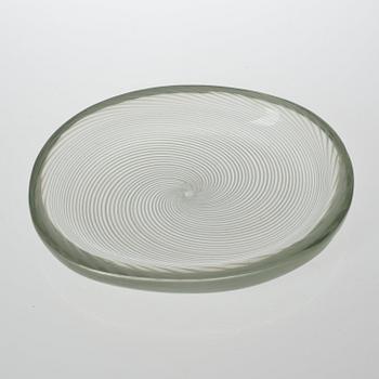 A Venini glass dish 'A Fili', probably by Carlo Scarpa, Murano.