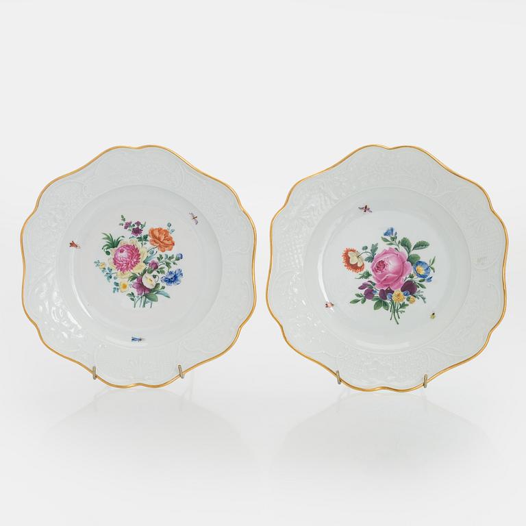Meissen, four porcelain plates, 19th–20th century.