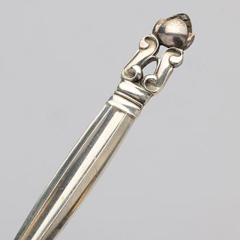 Johan Rohde, Soup spoons, 8 pcs, sterling silver, “Konge” / “Acorn”, Georg Jensen, Denmark, post-1945.