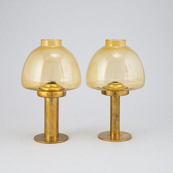 Hans-Agne Jakobsson, a pair of 'L102/27' brass and glass light holders, Markaryd.