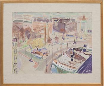 HANS RIPA, gouache. Signerad och daterad -45.