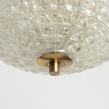 Carl Fagerlund, a set of three ceiling lamps, Orrefors.