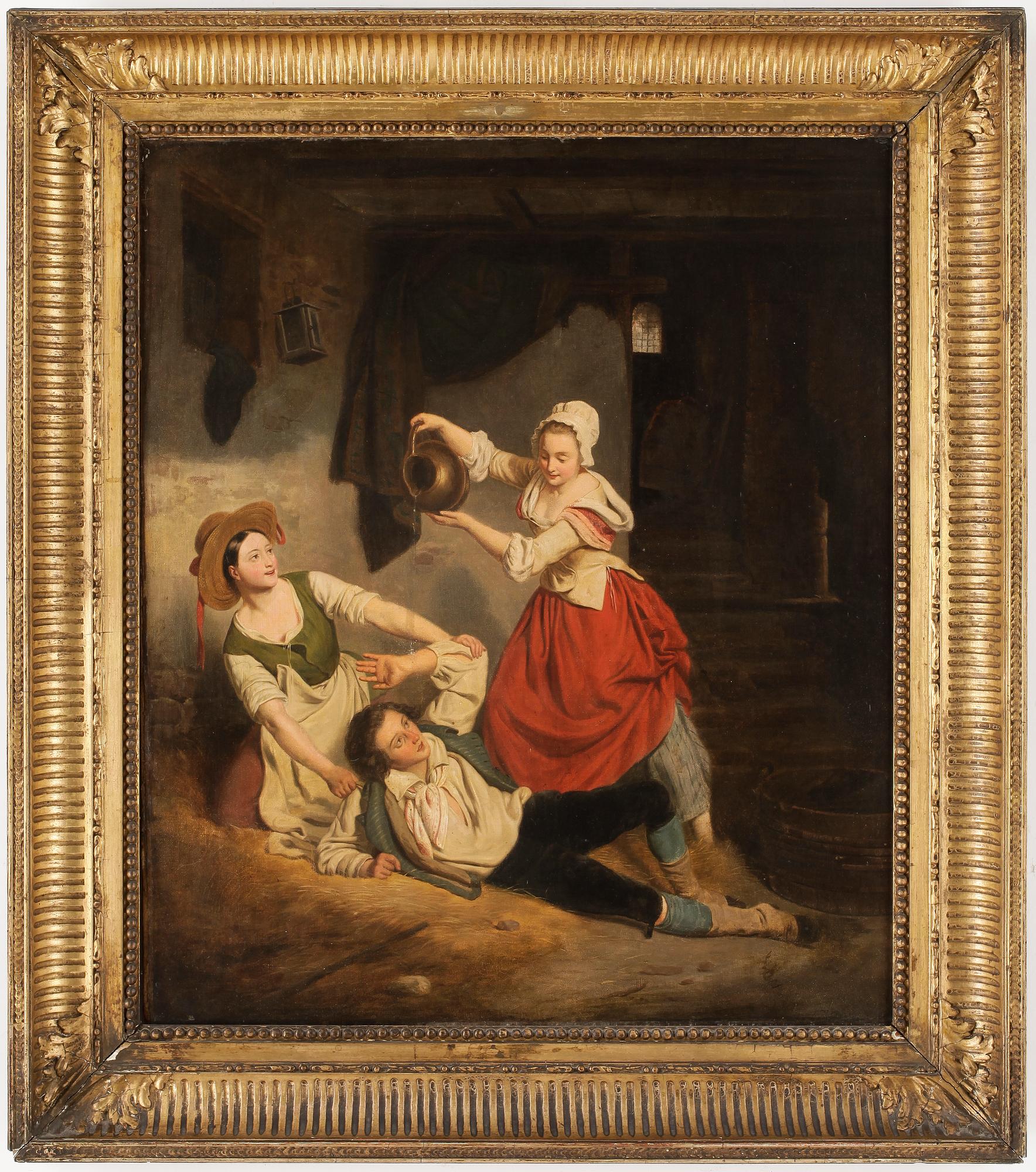 ENGELSK KONSTNÄR 1800-TAL, Olja på uppfodrad duk, ej signerad.