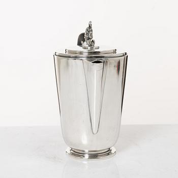 A 3-piece Swedish silver coffee service, marks of CG Hallberg, Stockholm 1947.