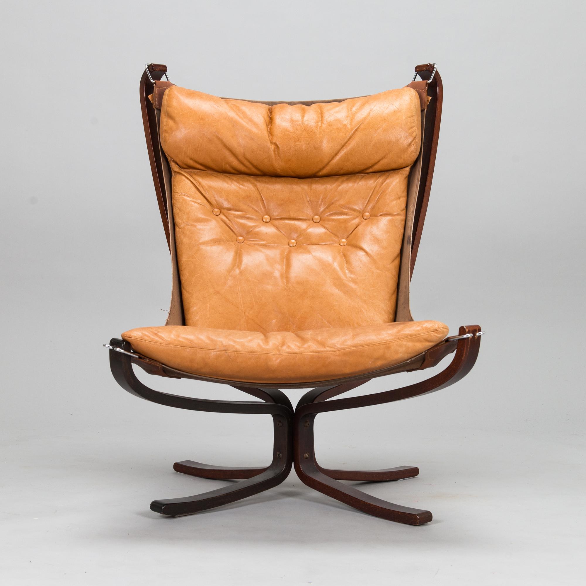 Sigurd Ressel, fåtölj, "Falcon chair", Vatne Möbler Norge 1970-tal.
