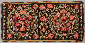 CARRIAGE CUSHION, tapestry weave, southern Scania Sweden, late 19th century.