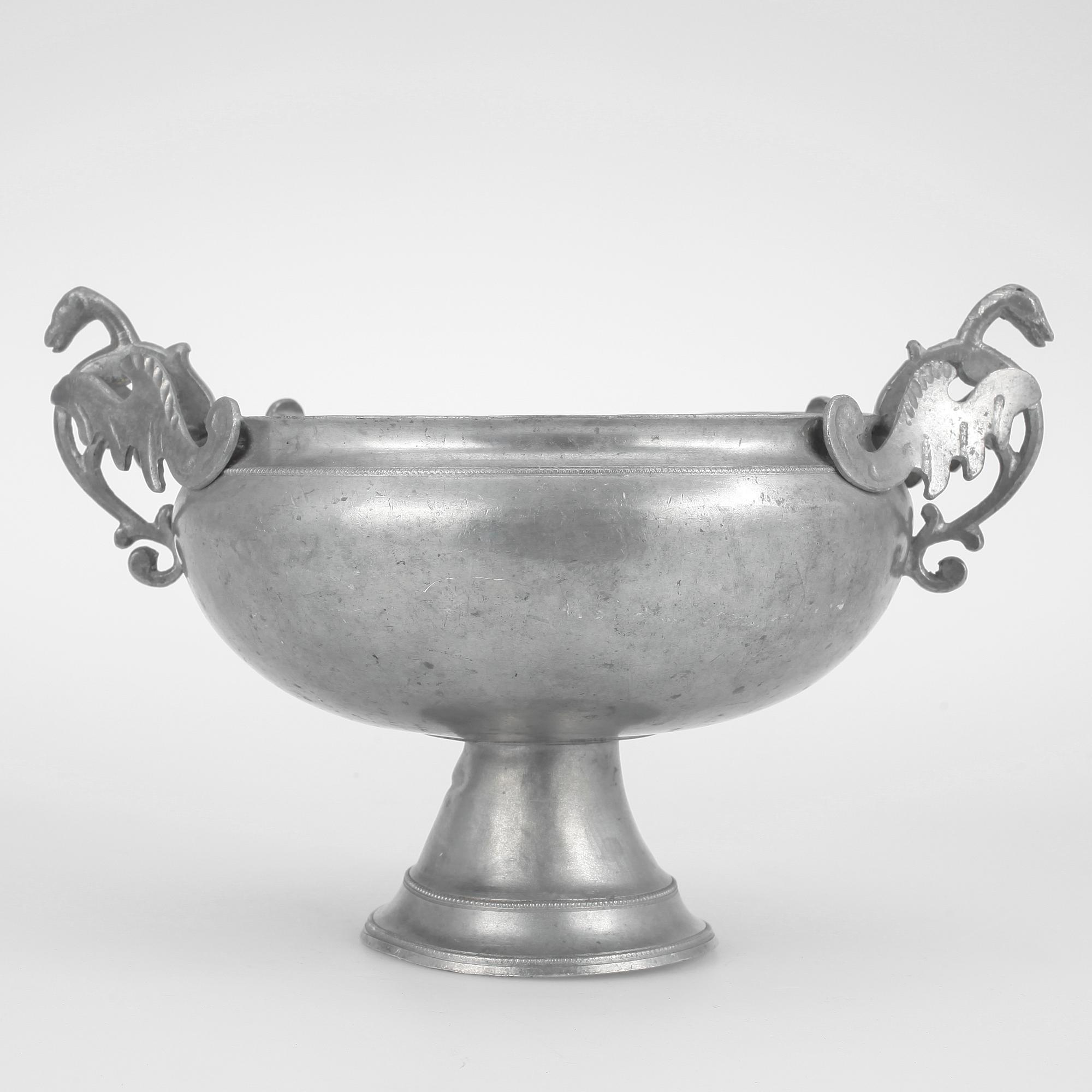 BRÄNNVINSSKÅL, tenn, Gottlob Friedrich Bauman, Hudiksvall 1831.