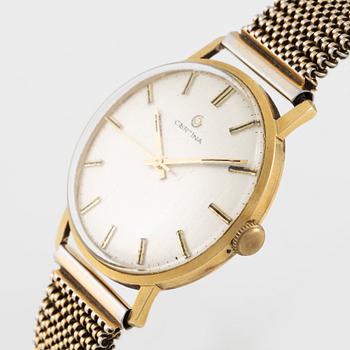 Certina, armbandsur, 18K guld, 34 mm.