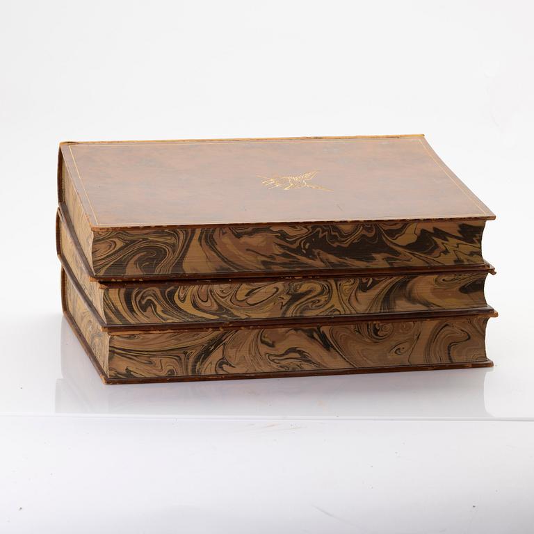 Brothers von Wright, book set, 3 volumes, “Swedish Birds”, A. Börtzells tryckeri AB, Ivar Baarsen, Stockholm, 1929.