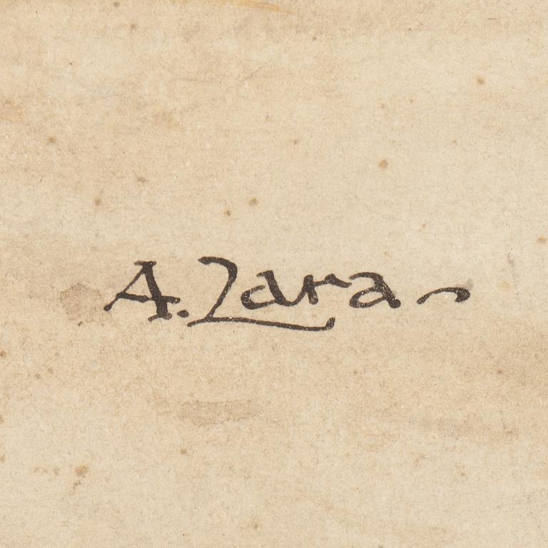OKÄND KONSTNÄR, akvarell. Sign A. Zara.