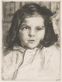 Kaarlo Hildén, etsning, signerad och daterad 1928, märkt T.p.l'a. Dedikation.