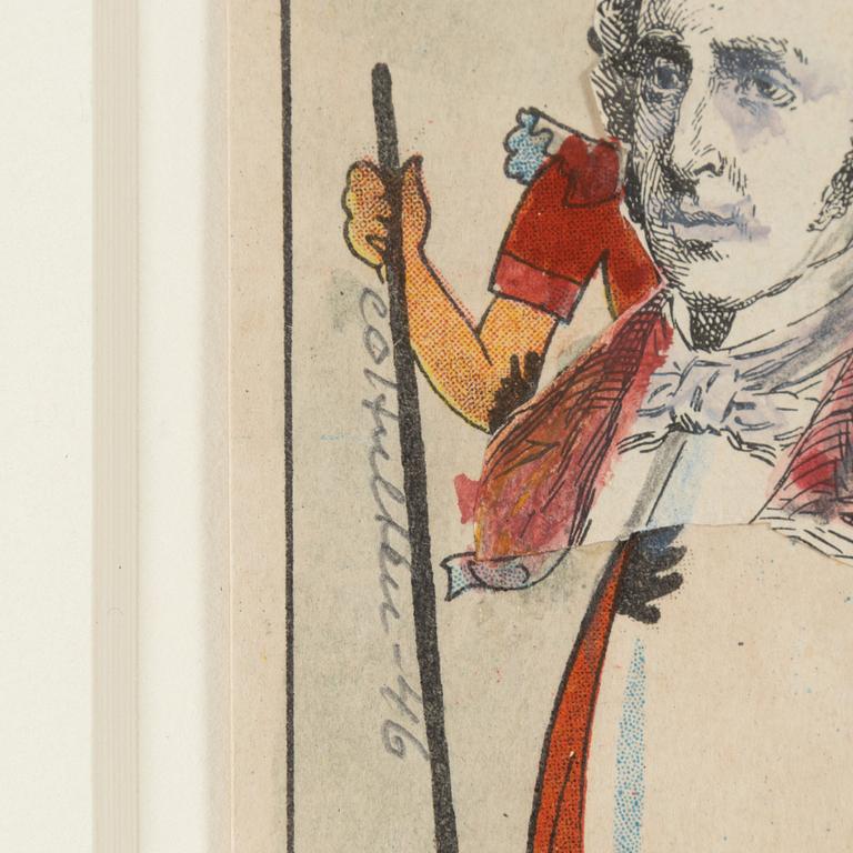 CO Hultén, mixed media and collage on paper, signed and dated -46.