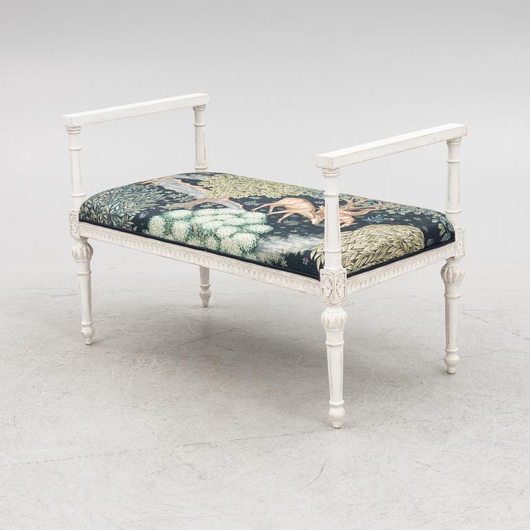 A Gustavian style bench, 20th century.