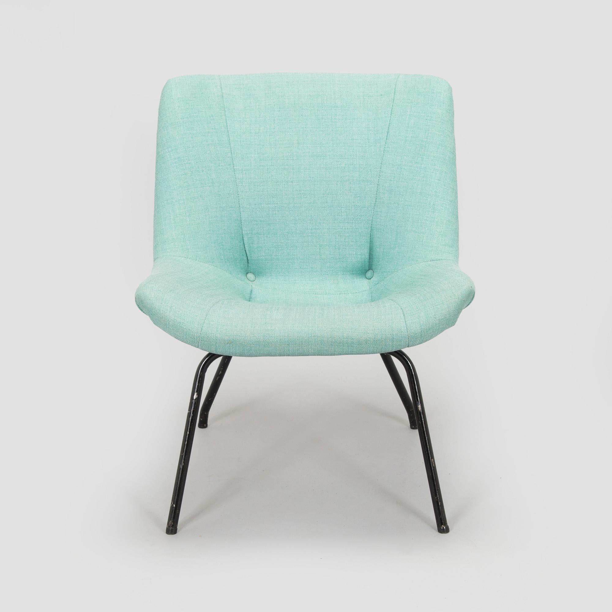 Carl Gustaf Hiort af Ornäs, nojatuoli, "Lehti", valmistaja Puunveisto Oy - Träsnideri Ab, 1900-puoliväli.