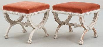 A pair of late Gustavian stools by E. Ståhl.