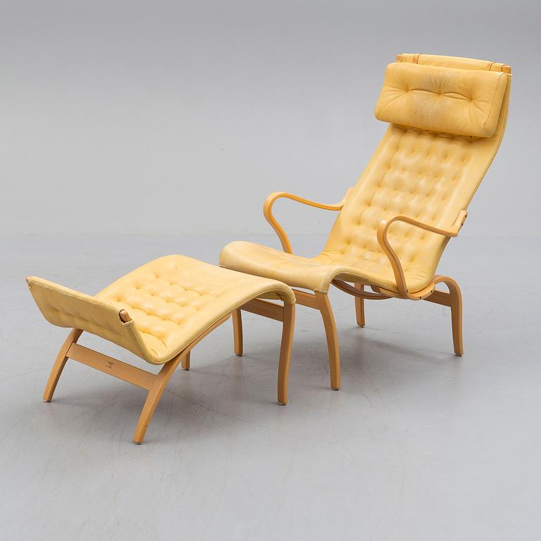 A Bruno Mathsson arm chair, 'Pernilla', Firma Karl Mathsson, late 20th century.