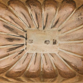 Two 19th-century parcel-gilt salt cellars, Saint Petersburg and Moscow.