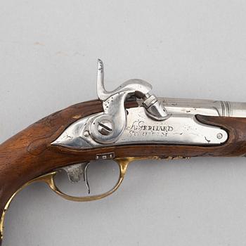 Percussion pistol, converted from flintlock, Anton Gerhardt Stockholm (1705-49).
