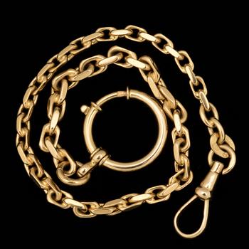 KLOCKKEDJA, 18 k guld. Vikt ca 19 g. (787).