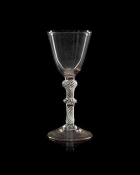 625. An English wine glass, mid 18th Century.