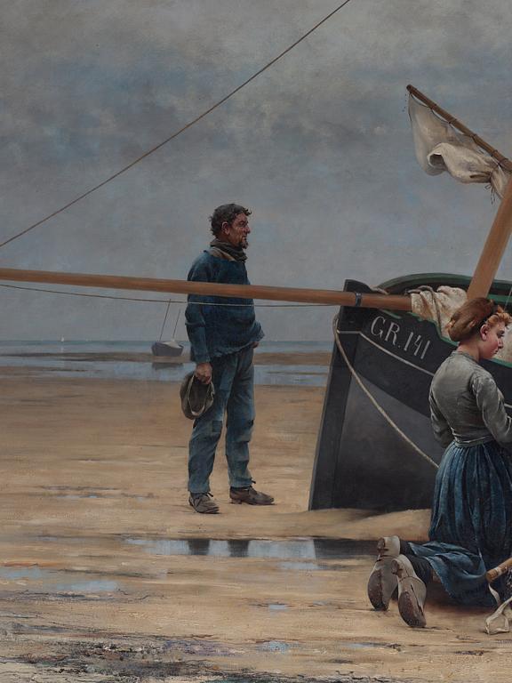August Hagborg, 'Fiskebåten välsignas' (The ceremony of blessing of a fishing boat / Bénédiction d'une barque).