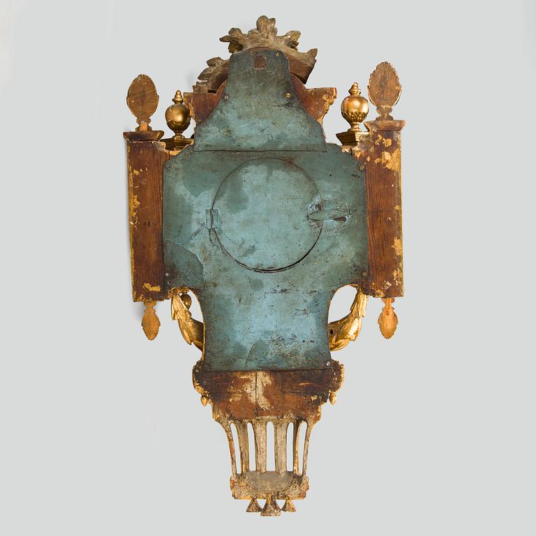 Väggpendyl, signerad Olof Ljungdahl (verksam i Stockholm 1775-1780). Gustaviansk.