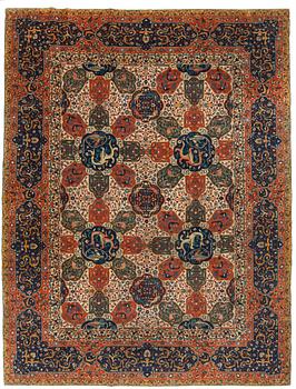 126. A CARPET, A SEMI-ANTIQUE TABRIZ PETAG, 396,5 x 305,5 cm.