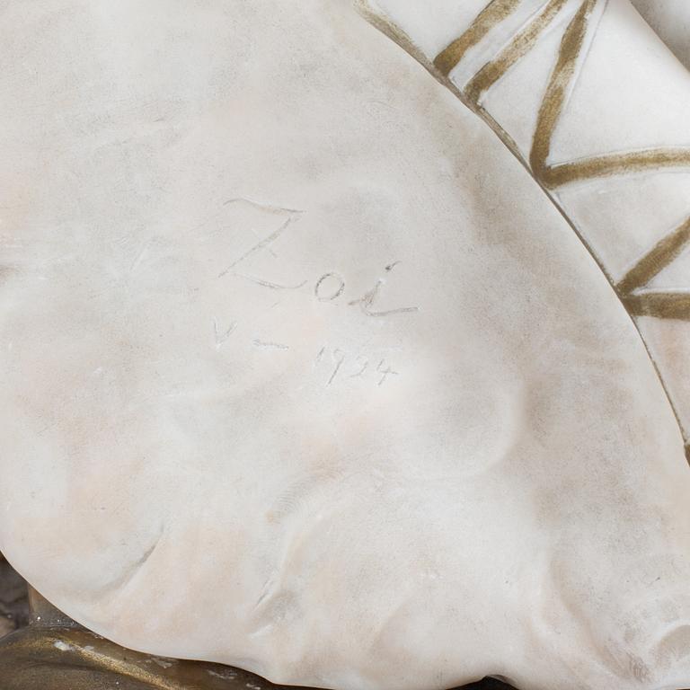 DANTE ZOI, alabaster signed and dated v-1924.