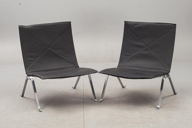 FÅTÖLJER ett par, "PK-22", Poul Kjaerholm, E. Kold Christensen.
