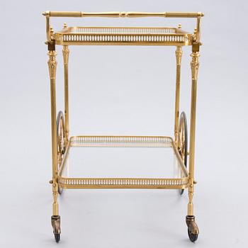 A brass serving trolley from the second half of the 20th Century.