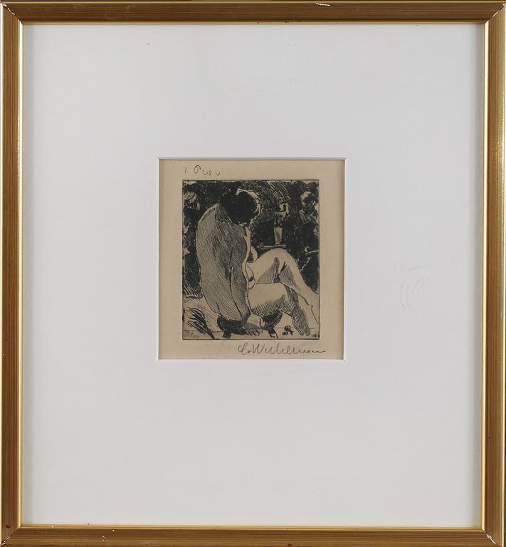 CARL WILHELMSON, etsning, signerad och daterad 1919 i plåten.