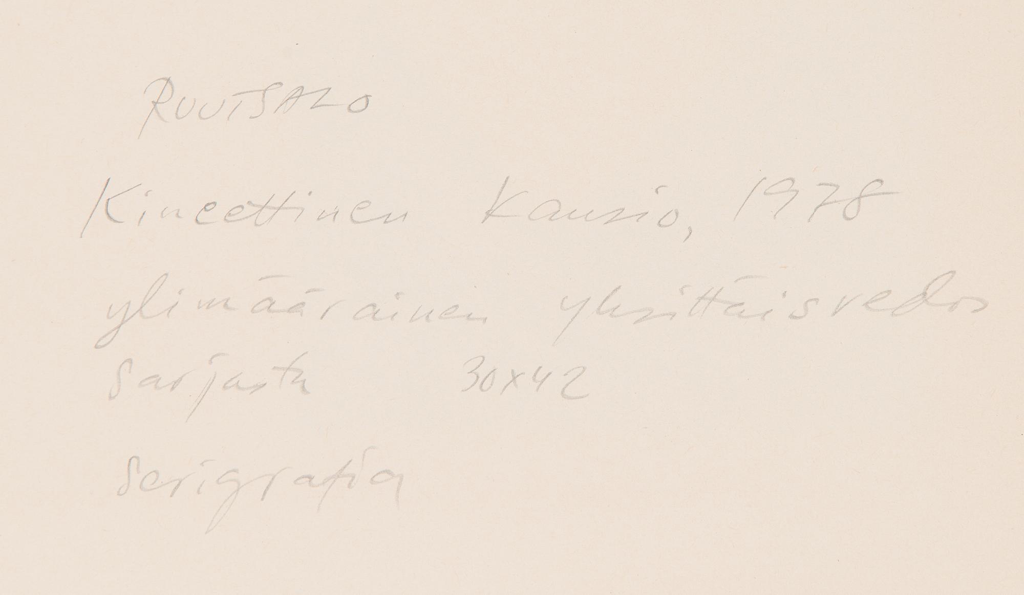 Eino Ruutsalo, Sommitelma sarjasta "Kineettinen kansio".