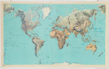 A second half fo the 20th Century school map of the world.