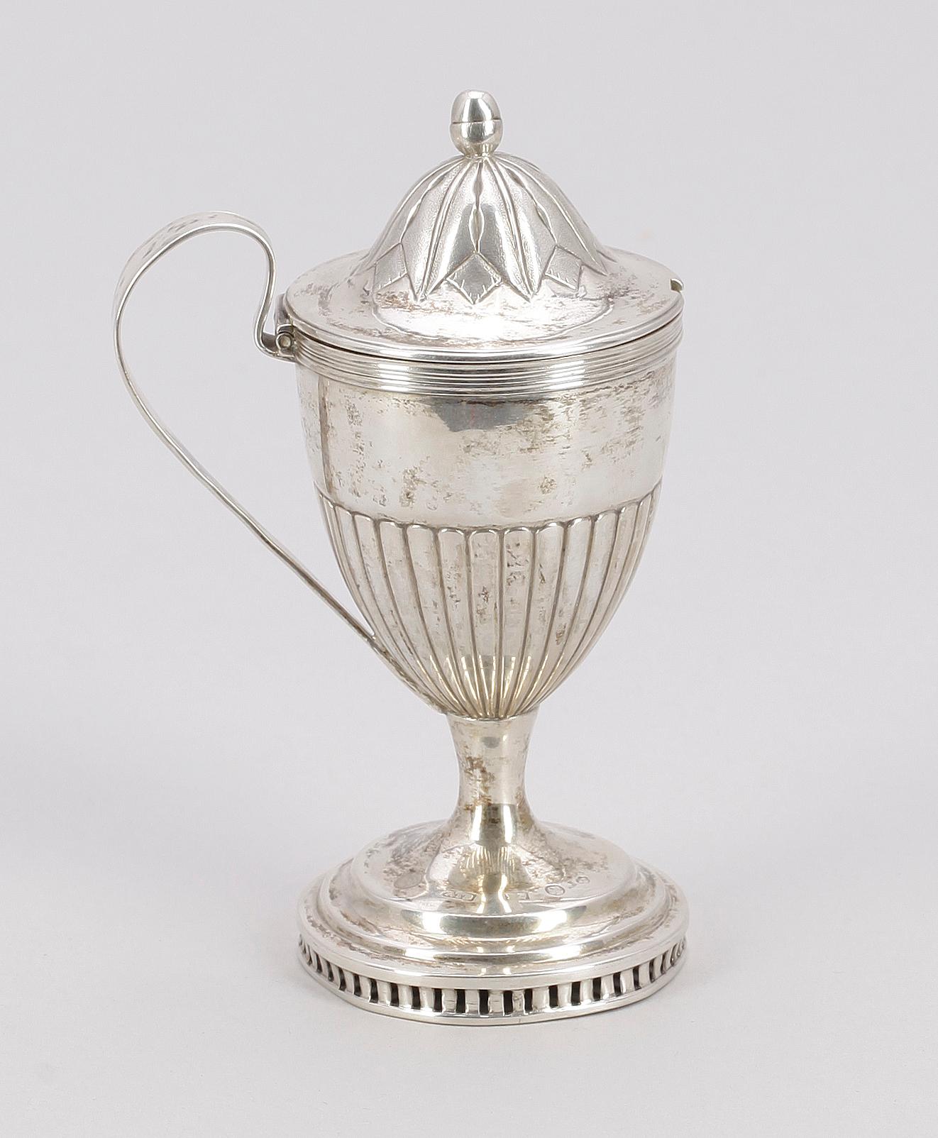 SENAPSKANNA, silver, empire, Anders Theodor Barkman, Varberg 1830. Vikt ca 90 gram.