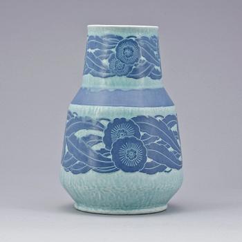 VAS, flintgods, Josef Ekberg, Gustavsberg, sign O dat 1931.